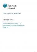 AQA Mark Scheme (Results) Summer 2024 Pearson Edexcel GCSE (9 – 1) In Statistics (1ST0) Foundation Tier Paper 2F june 2024 1st0-2f