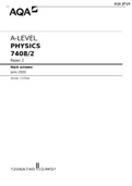 A-LEVEL PHYSICS 7408/2 Paper 2 Mark scheme