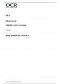 A level OCR Chemistry A-  Paper 3 June 2024 (Mark Scheme)