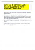 Bundle For BFIN 350 CHAPTER 3 AND 4 EXAM QUESTIONS WITH ALL CORRECT ANSWERS