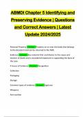 ABMDI Chapter 5 Identifying and Preserving Evidence | Questions and Correct Answers | Latest Update 2024/2025