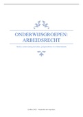 Onderwijsgroepen (en samenvatting): arbeidsrecht