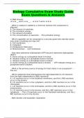 Biology Cumulative Exam Study Guide Exam Questions & Answers