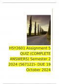 HSY2601 Assignment 5 QUIZ (COMPLETE ANSWERS) Semester 2 2024 (567122)- DUE 19 October 2024