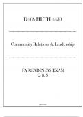 (D408) HLTH 4430 FA Readiness Exam 2024 (Community Realtions & Leadership).