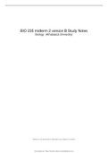 BIO 235 midterm 2 version B Study Notes Biology (Athabasca University)