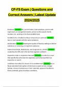 CP-FS Exam | Questions and Correct Answers | Latest Update 2024/2025