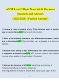 ASNT Level 3 Basic Materials & Processes Questions and Answers 2023/2024 | 100% Correct Verified Answers