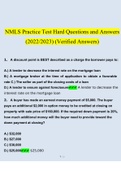 NMLS Practice Test Questions 2022/2023 | Consisting Of 100 Hard Questions With Verified Answers From Experts
