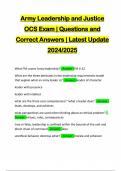 Army Leadership and Justice OCS Exam | Questions and Correct Answers | Latest Update 2024/2025