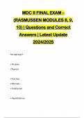 MDC II FINAL EXAM – (RASMUSSEN MODULES 8, 9, 10) | Questions and Correct Answers | Latest Update 2024/2025