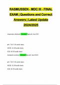 RASMUSSEN - MDC III - FINAL EXAM | Questions and Correct Answers | Latest Update 2024/2025