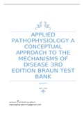 APPLIED PATHOPHYSIOLOGY A CONCEPTUAL APPROACH TO THE MECHANISMS OF DISEASE 3RD EDITION BRAUN TEST BANK