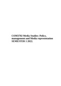 COM3702 -Media Studies: Policy, management and Media representation SEMESTER 1 2022.
