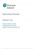 Pearson Edexcel GCSE  In Mathematics (1MA1)  Higher (Calculator) Paper 2H MARK SCHEME JUNE 2024