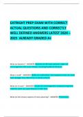 EATRIGHT PREP EXAM WITH CORRECT ACTUAL QUESTIONS AND CORRECTLY  WELL DEFINED ANSWERS LATEST 2024 – 2025  ALREADY GRADED A+   