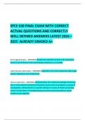 SPCE 630 FINAL EXAM WITH CORRECT ACTUAL QUESTIONS AND CORRECTLY  WELL DEFINED ANSWERS LATEST 2024 – 2025  ALREADY GRADED A+     