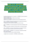 NURS 5315: ADVANCED  PATHOPHYSIOLOGY 2024 FINAL EXAM QUESTIONS WITH CORECT  ANSWERS || ALREADY GRADED A+  <UPDATED VERSION>