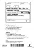  Pearson Edexcel Level 1/Level 2 GCSE (9–1) English Language  Paper 1EN0/01  PAPER 1 Fiction and Imaginative Writing JUNE 2024