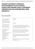 WALDEN UNIVERSITY NRNP6645 PSYCHOTHERAPY WITH MULTIPLE MODALITIES MIDTERM EXAM 2 DIFFERENT VERSIONS QS AND ANSWERS 2024-2025 GRADED A+