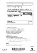 Pearson Edexcel GCSE In English Language 2.0 (1EN2) Paper 1 Non-Fiction Texts  Question paper and mark scheme June 2024