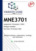 MNE3701 Assignment 5 (DETAILED ANSWERS) Semester 2 2024 - DISTINCTION GUARANTEED