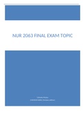 NUR 2063 Final exam Topics