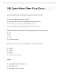 SSI Open Water Diver Final Exam 2022/2023 with 100% correct answers