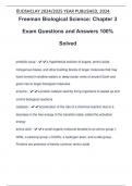 Freeman Biological Science: Chapter 3 Exam Questions and Answers 100% Solved