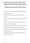 States of Consciousness Review Exam Questions and Answers 100% Solved