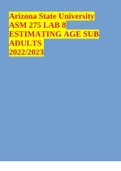 Arizona State University ASM 275 LAB 8 ESTIMATING AGE SUB ADULTS 2022/2023