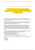 PLTW IED Final Exam Study Guide Questions And Answers 100% Guaranteed Success 2024.