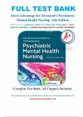 Test Bank- Davis Advantage for Townsend's Psychiatric Mental Health Nursing, 11th Edition by Karyn I. Morgan||Instant Download