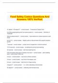 Food Safety Costco Questions And Answers 100% Verified.