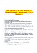 PNB 2250 EXAM 1-4 Questions (Final Review) Questions And Answers Latest Top Score.