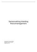 Samenvatting Inleiding Risicomanagement H1 t/m H8