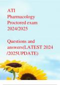 ATI PHARMACOLOGY PROCTORED ACTUAL EXAM WITH 100% COMPLETE SOLUTIONS RATED A (EXPERT VERIFIED)2024-2025