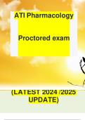 ATI PHARMACOLOGY PROCTORED ACTUAL EXAM WITH 100% COMPLETE SOLUTIONS RATED A (EXPERT VERIFIED)2024/2025