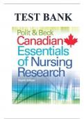 Test Bank - Polit and Beck Canadian Essentials of Nursing Research, 4th Edition (Woo, 2019), Chapter 1-18 | All Chapters