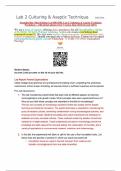 Straighterline Microbiology Lab BIO250L Lab 2 Culturing & Aseptic Technique Worksheet – with all lab photos (New Version June 2024) Scored 100%