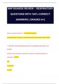 NNP BOARDS REVIEW – RESPIRATORY QUESTIONS WITH 100% CORRECT ANSWERS [ GRADED A+]