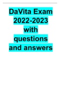  Davita Exam 2022-2023 with questions and answers