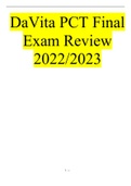  DaVita PCT Final Exam Review 2022-2023.