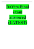 DaVita Final exam answered (LATEST)