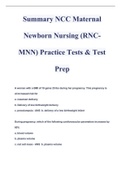 Summary NCC Maternal Newborn Nursing (RNC-MNN) Practice Tests & Test Prep ( A+ GRADED 100% VERIFIED) 2022/2023