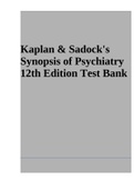 Kaplan & Sadock's Synopsis of Psychiatry 12th Edition Test Bank