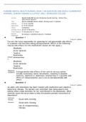 NUR2488 MENTAL HEALTH NURSING EXAM 2 (50 QUESTIONS AND DEEPLY ELABORATED ANSWERS, ALREADY GRADED A) (LATEST 2022): RASMUSSEN COLLEGE