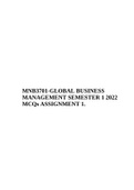 MNB3701-GLOBAL BUSINESS MANAGEMENT ASSIGNMENT 1 SEMESTER 1 2022 MCQs .