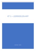 Samenvatting KT 1 AFP - leerpakket 3