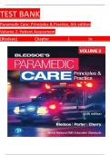 TEST BANK For Paramedic Care: Principles & Practice, 6th edition Volume 2 by Bledsoe, ISBN: 9780136914778, All 7 Chapters Covered, Verified Latest Edition